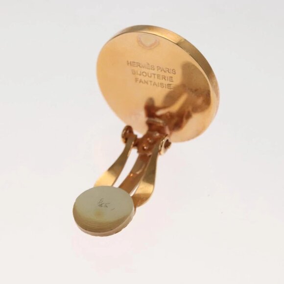 HERMES Earring metal Gold Tone Auth am8309 - Picture 2 of 9